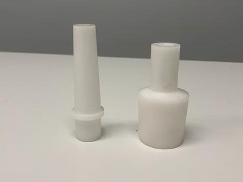 Manual machining for Trache adaptors for breathing apparatus